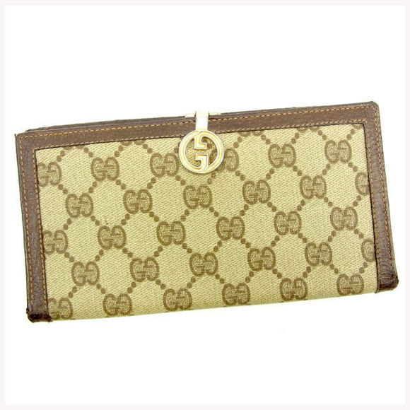 Gucci long Wallet leather GG canvas beige brown - Picture 1 of 6